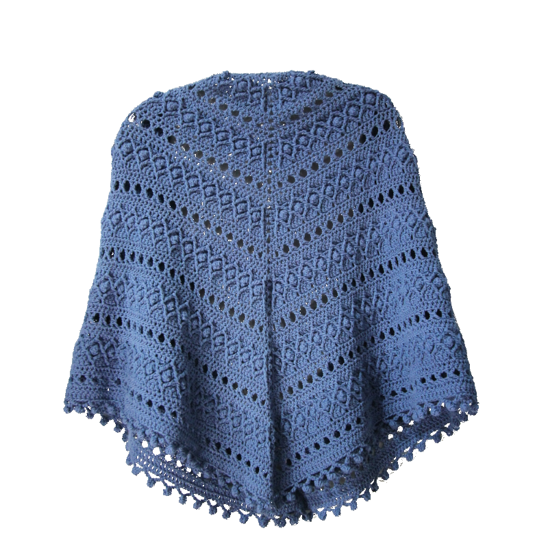 Poncho azul tejemanejealbacete.com .png tejemanejealbacete.com  - Poncho Mujer Azul